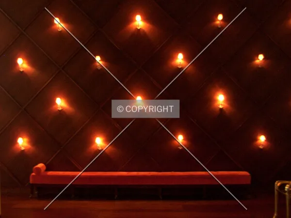 Couch by north lobby wall