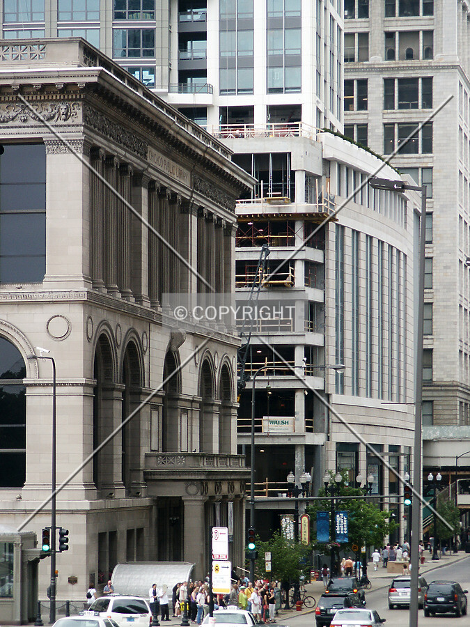 Looking west on Randolph at the podium