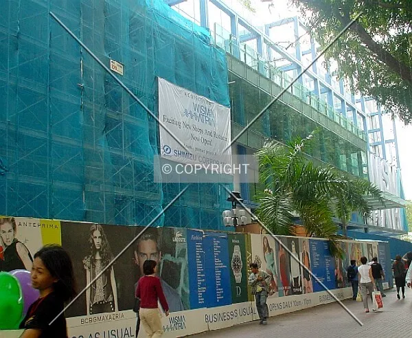 Overall view of re-facing works