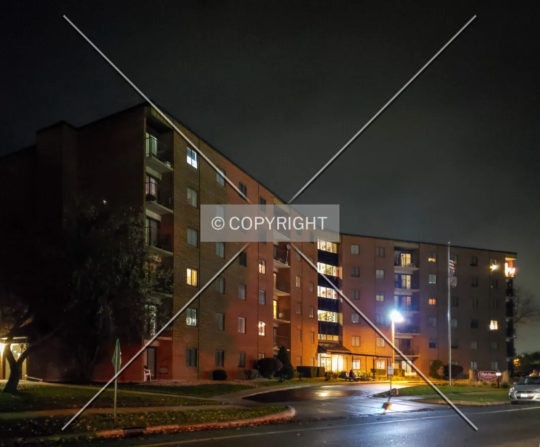 Southwest view at night November 1, 2019