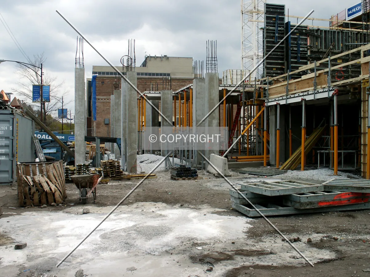 Looking south inside the fence along Prairie Avenue