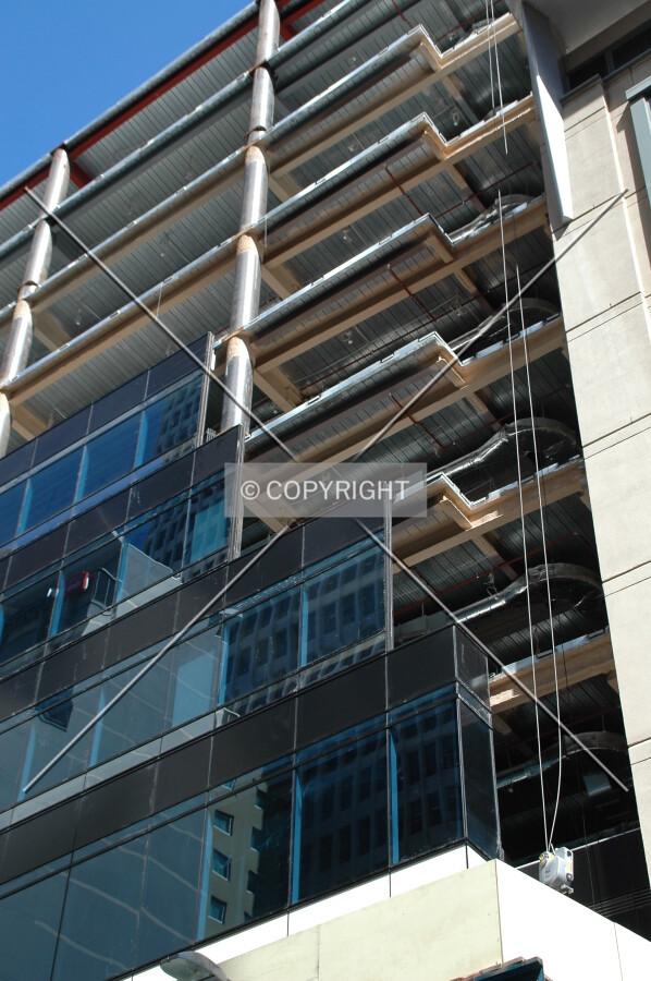 Looking up the northeast corner