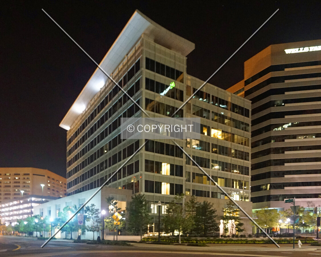 View from the southeast at night; August 24, 2016
