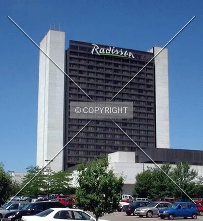 East facade, old Radisson signage