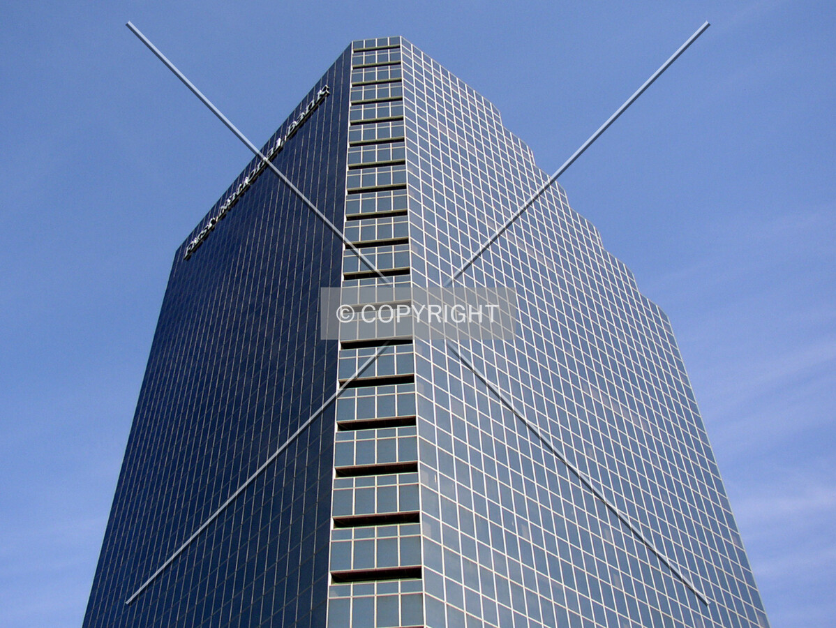 Looking up the northwest corner