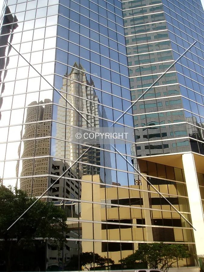 Some of Tampa's tallest reflect off of the mirrored facade