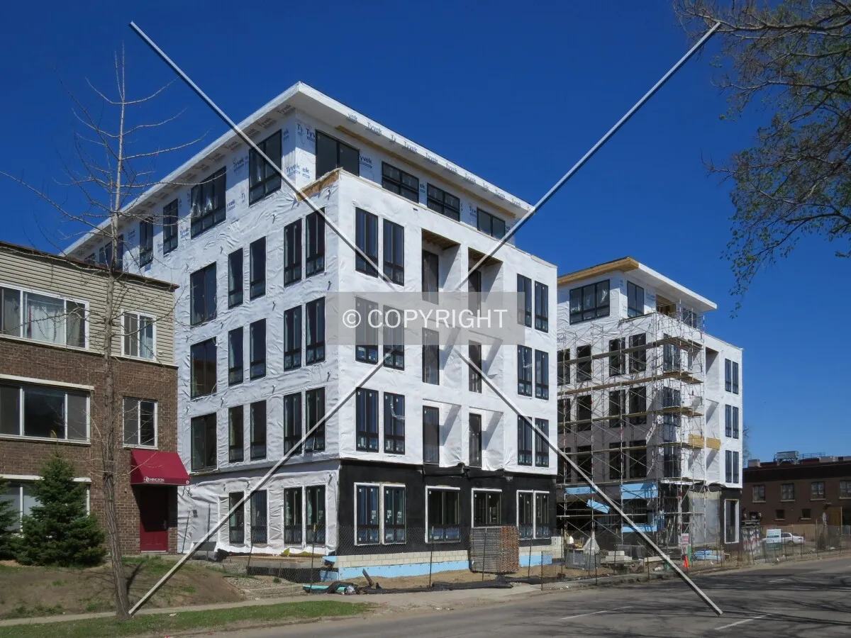 View to the northeast across 4th Street SE