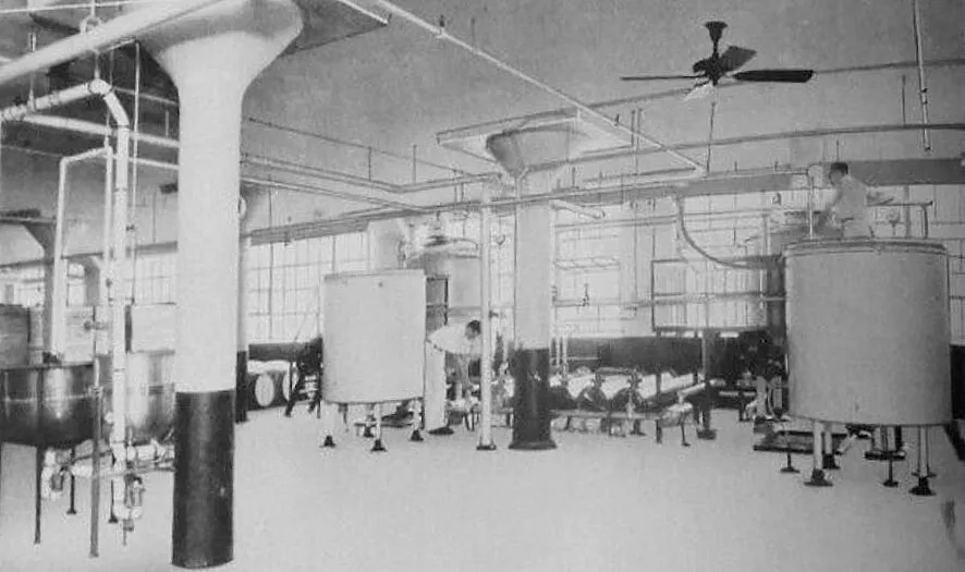 Vintage view of the syrup compounding and manufacturing unit