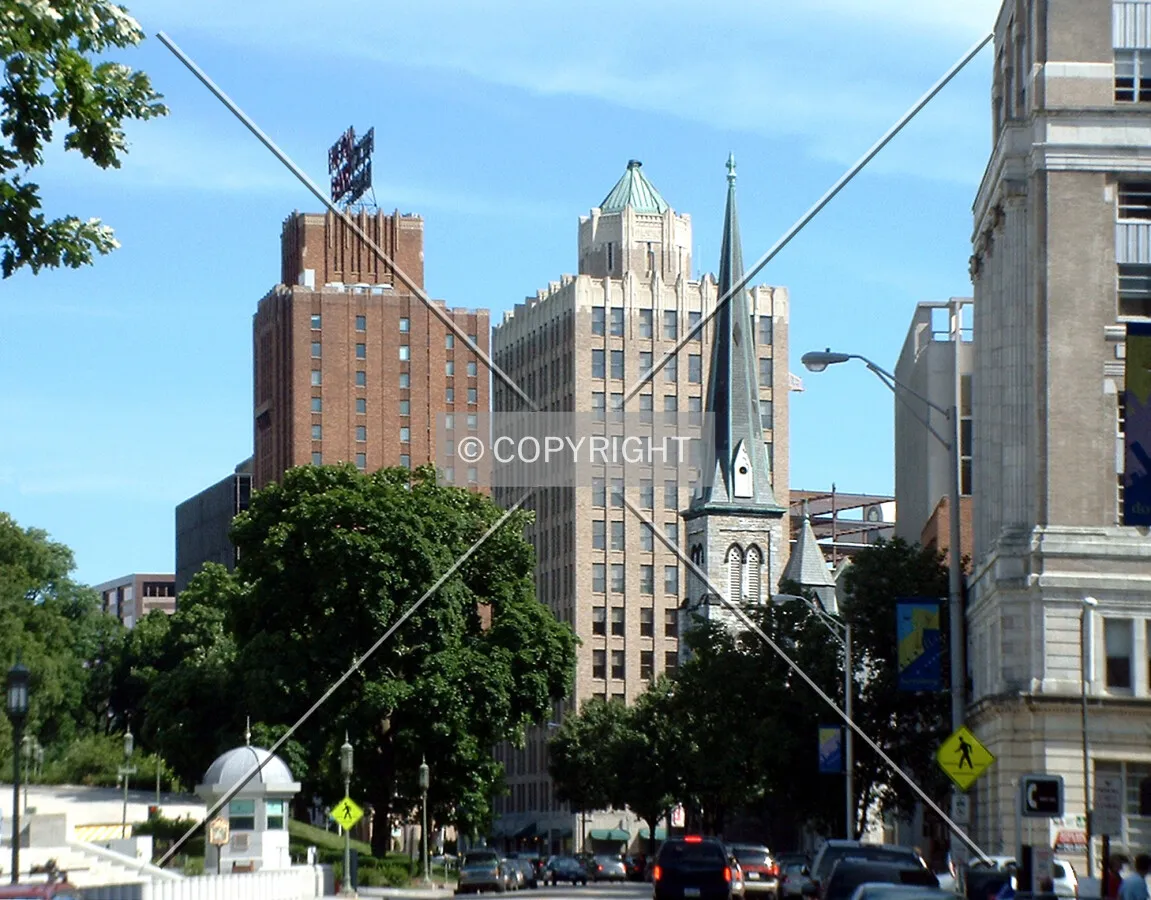 View from the northwest along Third Street