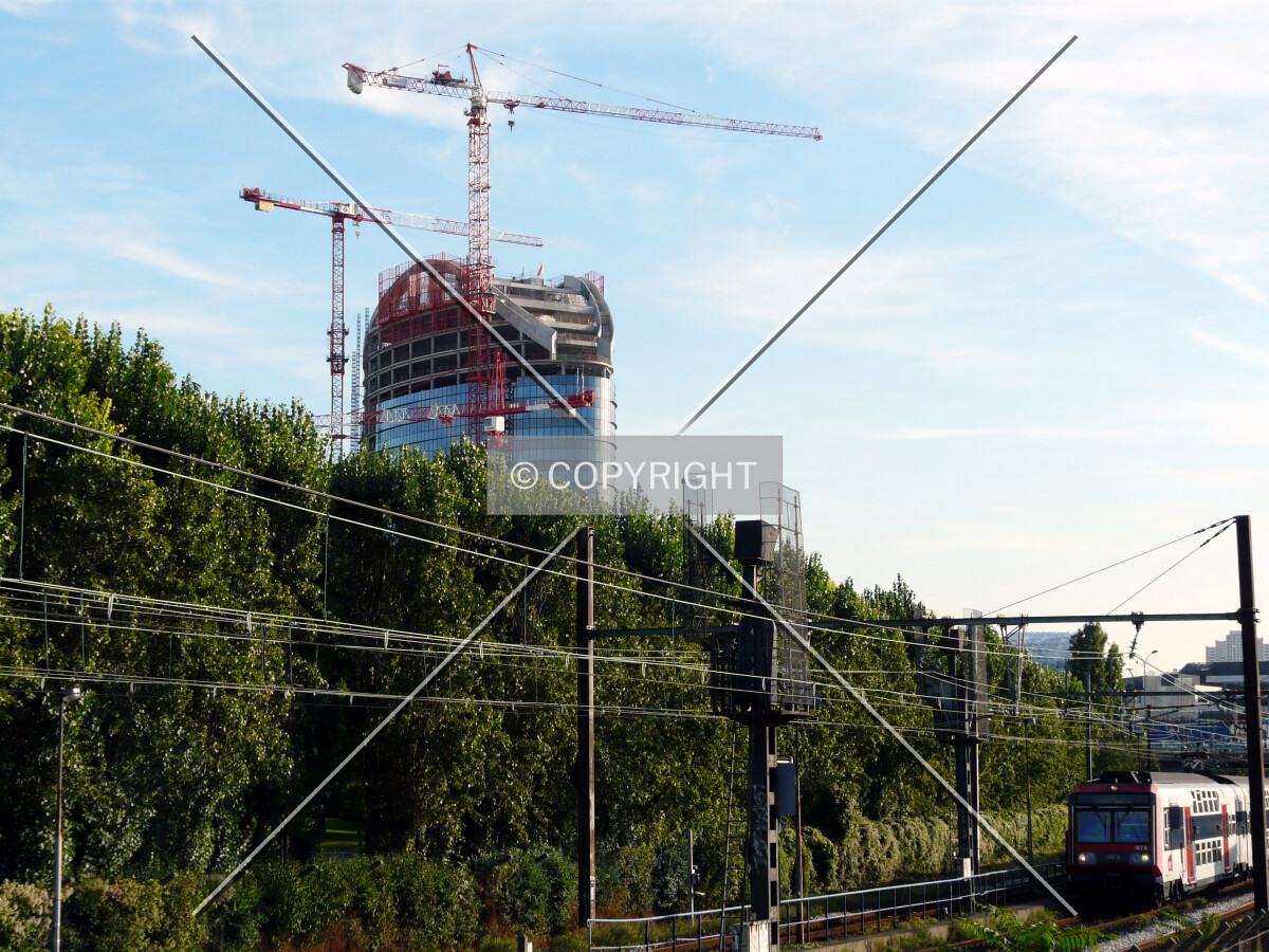 View to the south from across the RER railtrack