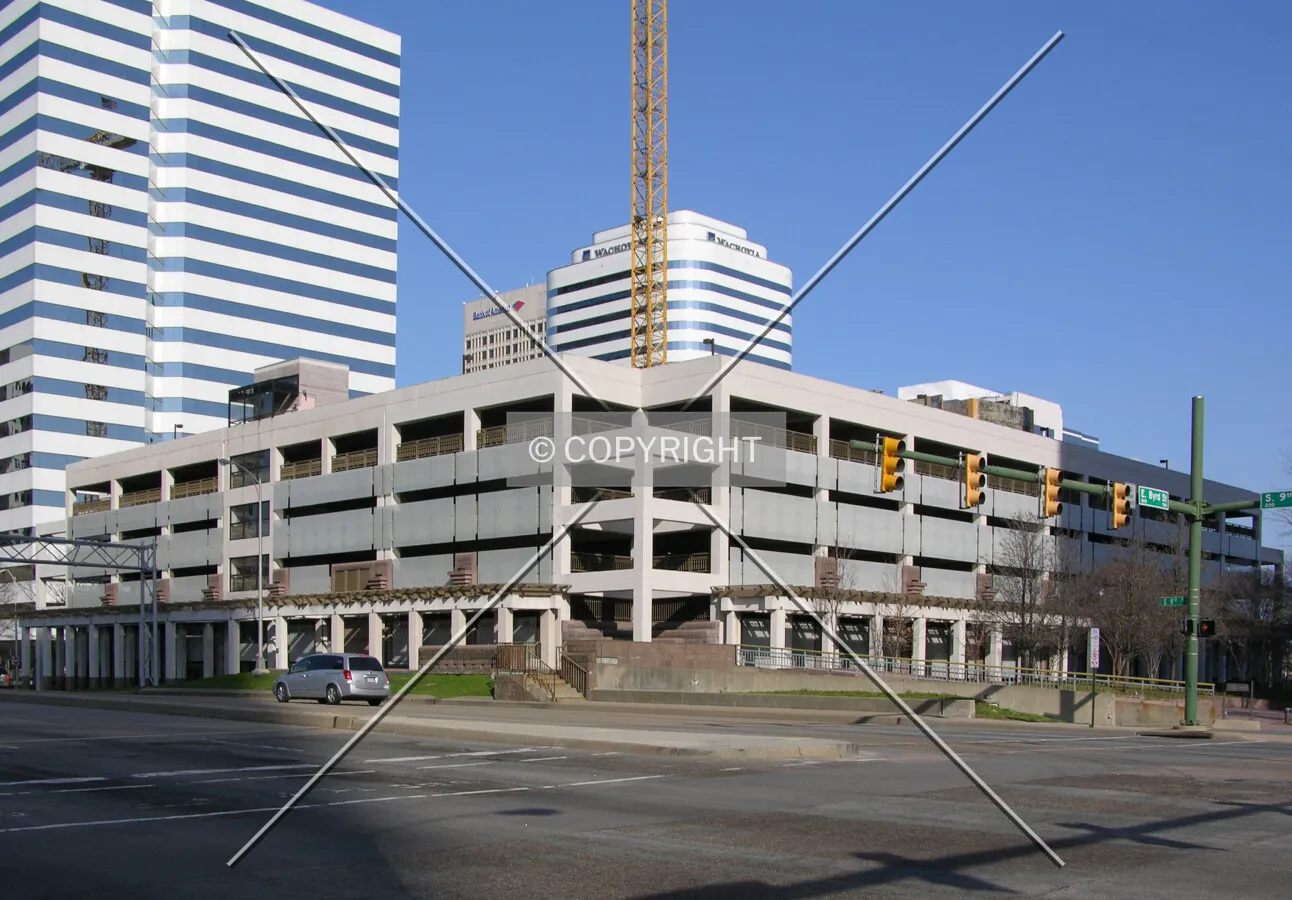 From across South 9th Street to the west