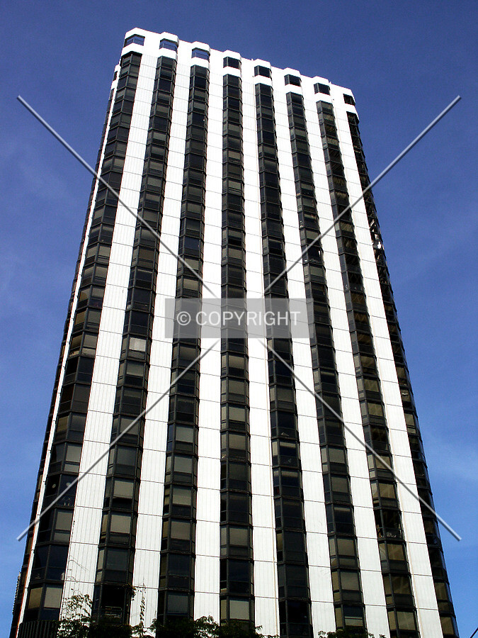 Looking up the south facade