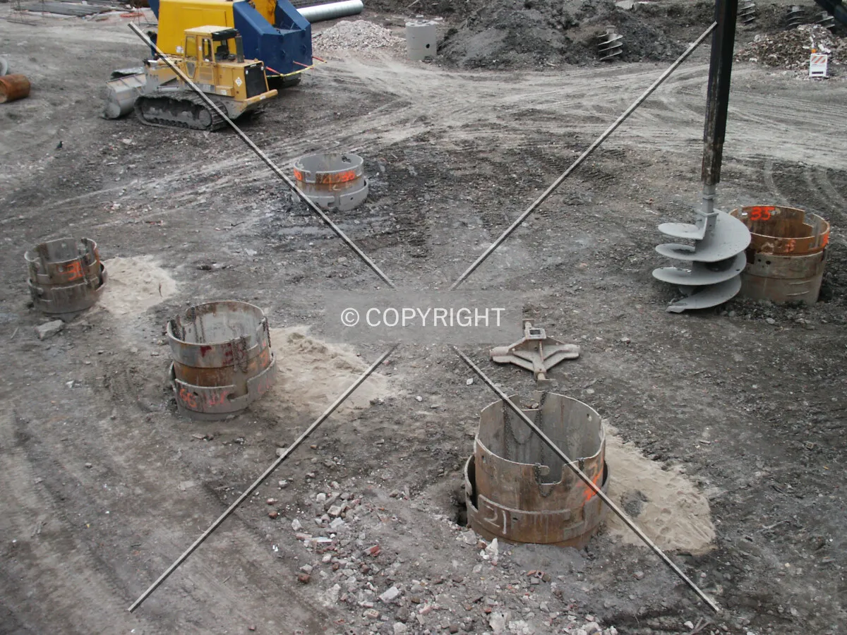 Five of the caisson tops