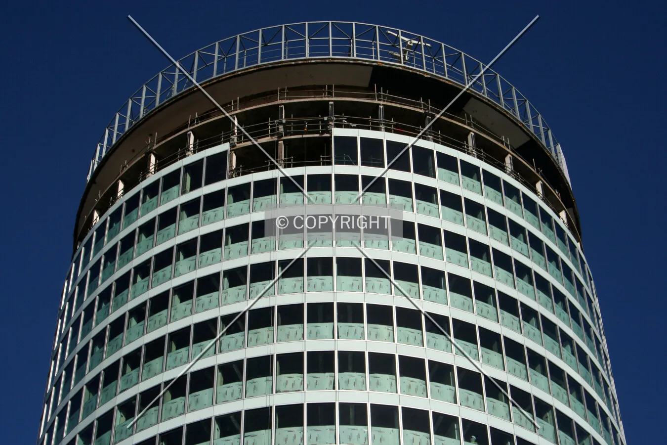 Looking up at the top