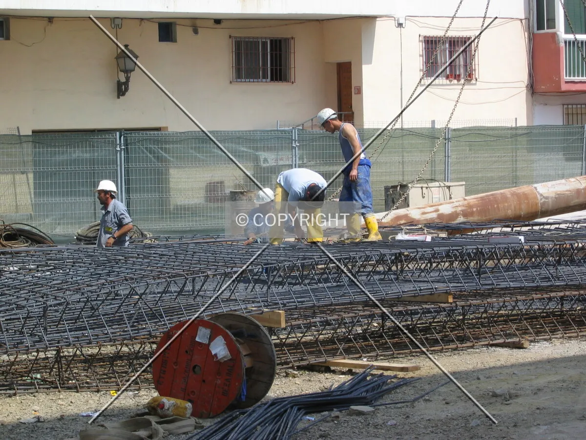 Working on steel bars
