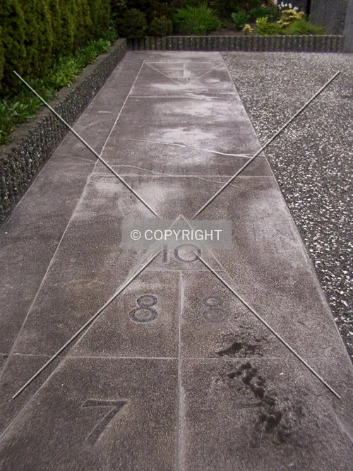 Hopscotch floor in plaza