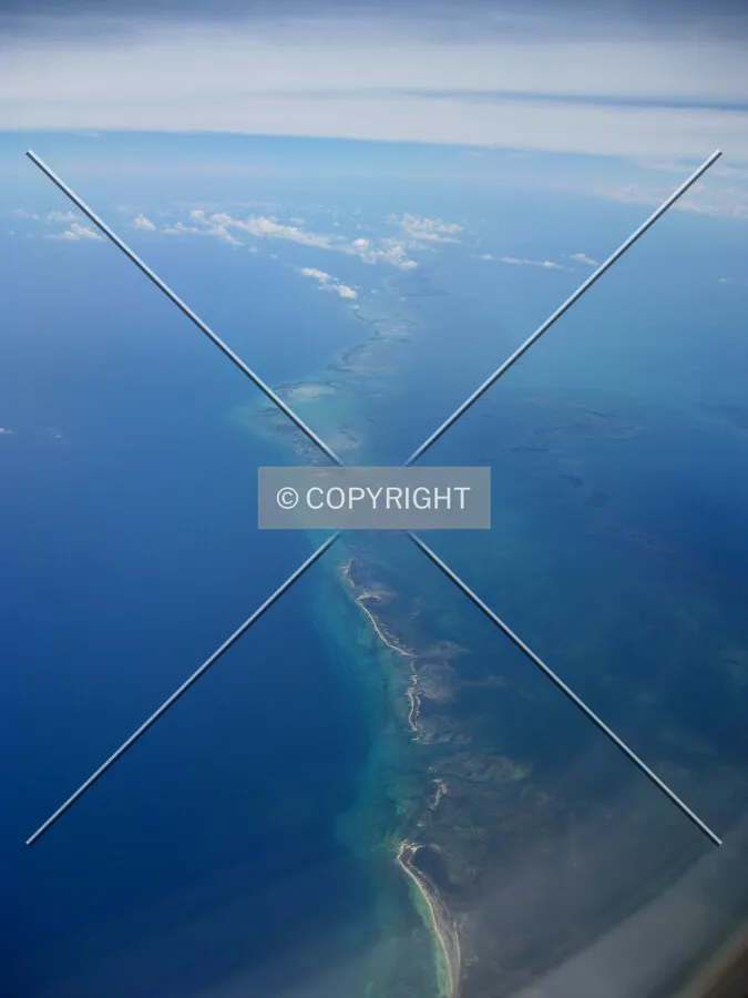 View on the Bahamas from an airplane