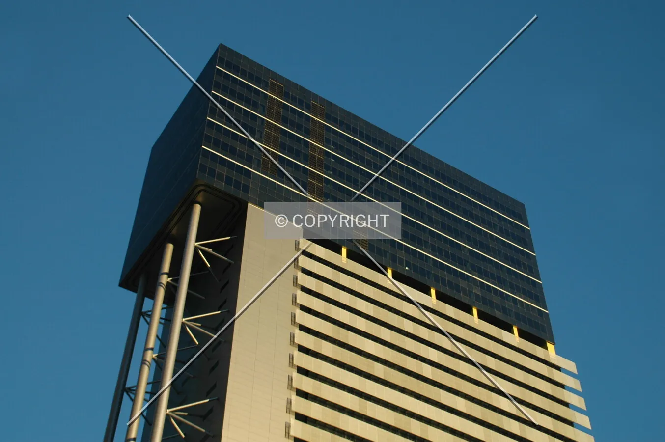 Top of the northwest facade