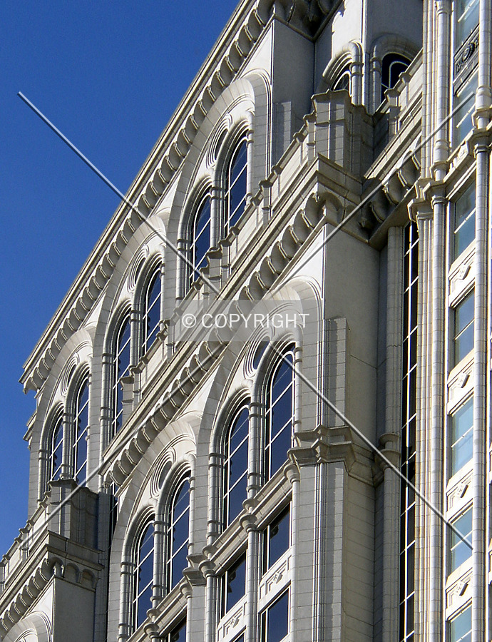 Detail of the upper floors on the southern facade
