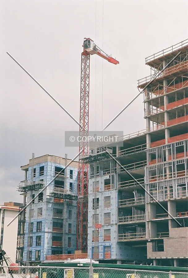 First tower crane being dismantled