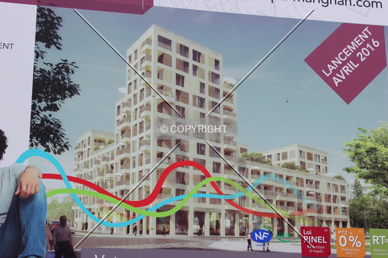 Rendering displayed at the construction site.