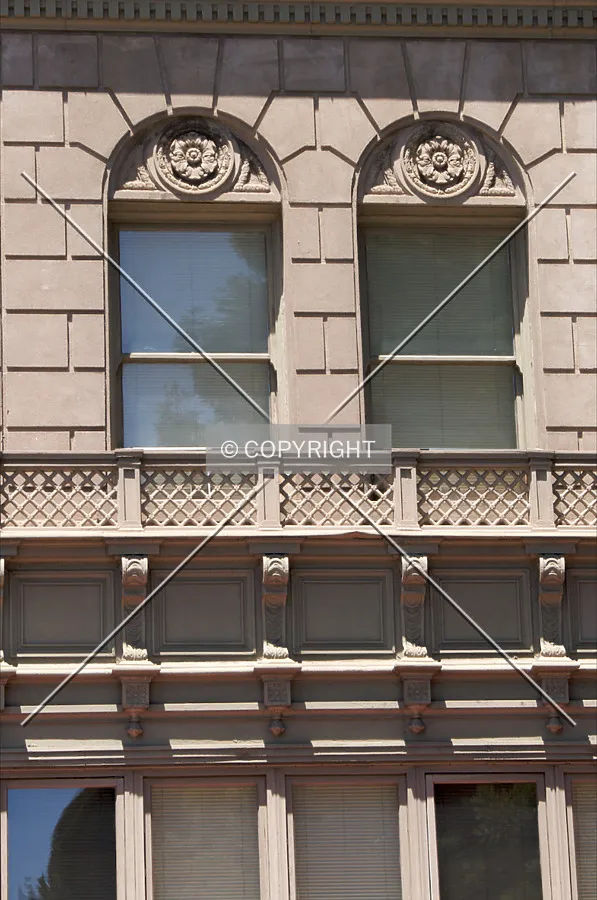 Looking at the second floor facade