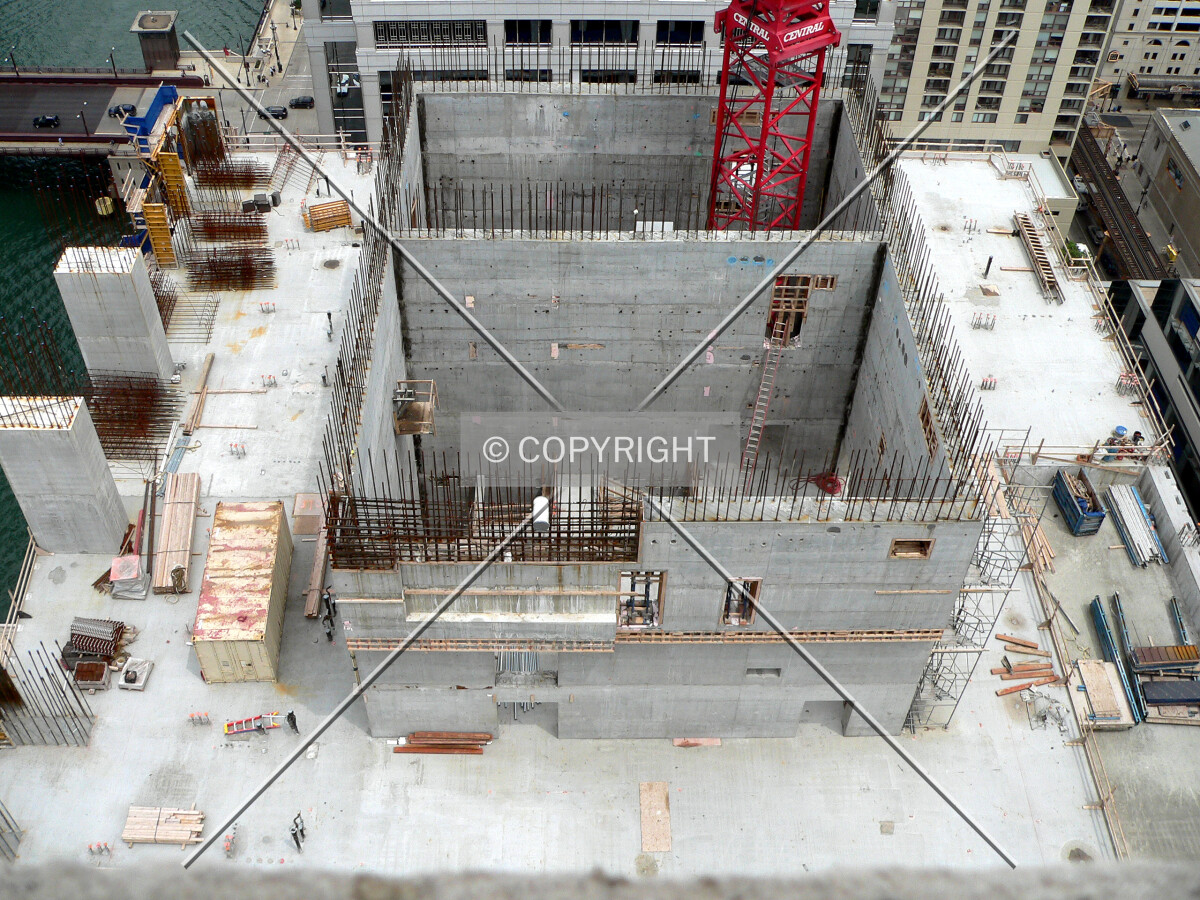 The deck and core area as seen from the LaSalle-Wacker Building