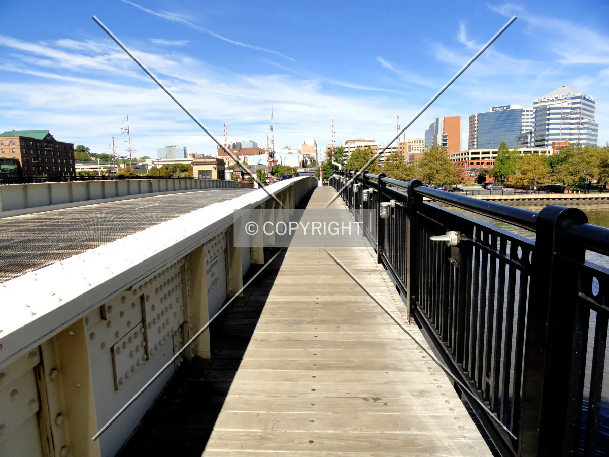 On the main span from the south