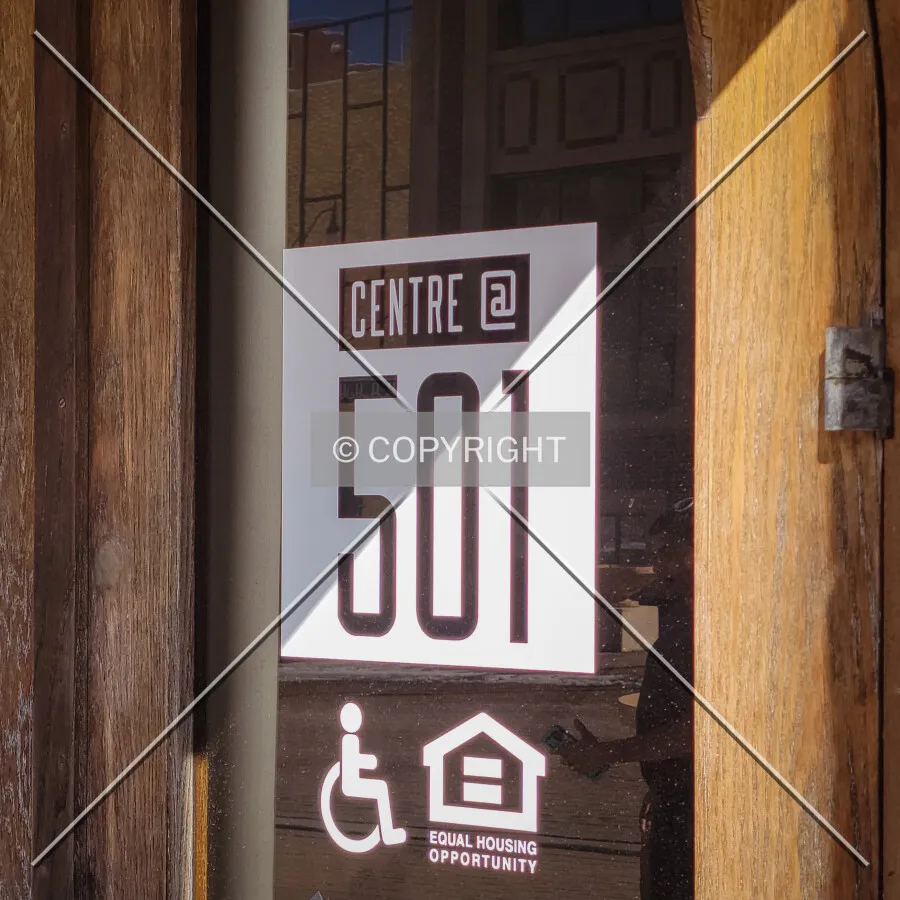 Sign on the entrance; February 21, 2022