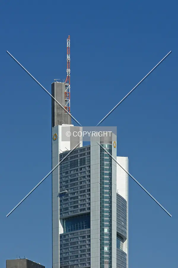 Top of the Commerzbank Tower in Frankfurt including antenna