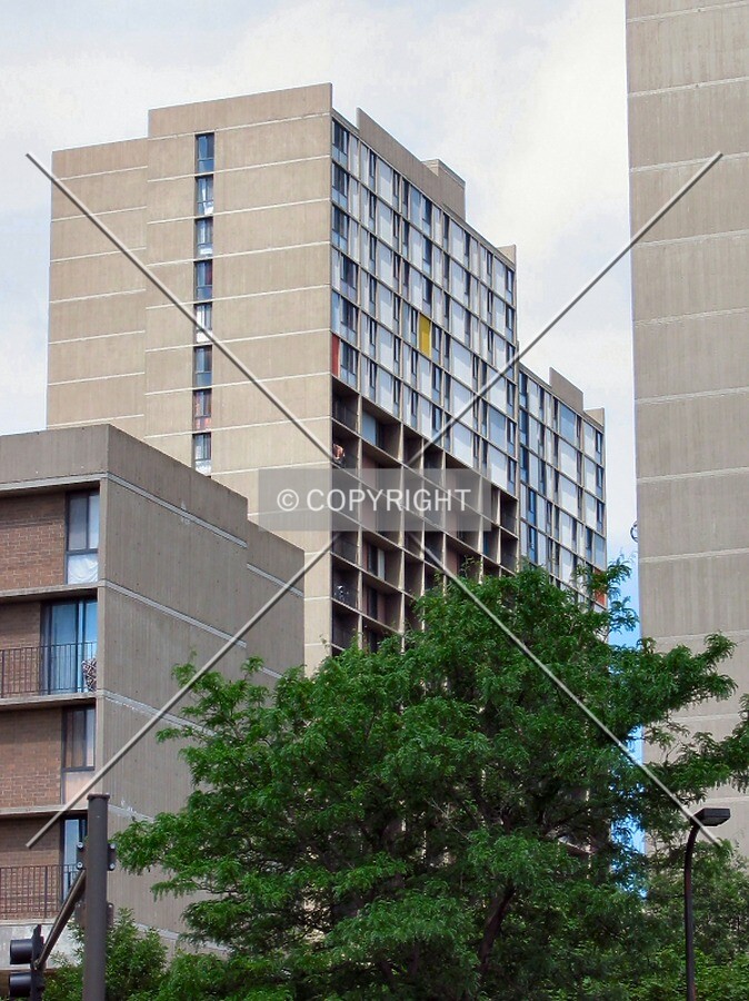 Upper floors from the east on Cedar Avenue