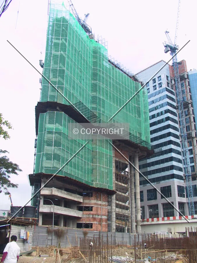 View of the buildings eastside