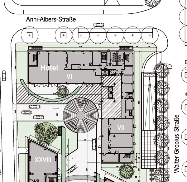 Site plan of the hotel