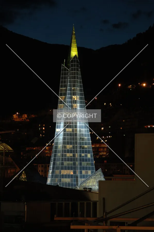 South side with yellow illumination on top