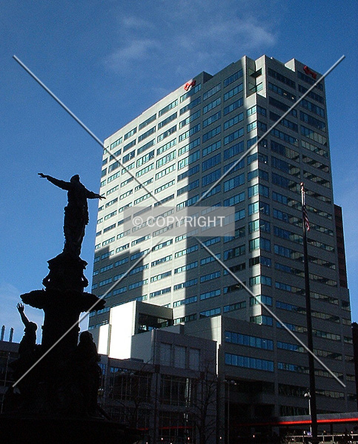 In the shadow of Carew Tower & Omni Netherland Hotel, Southeast corner from Fountain Square