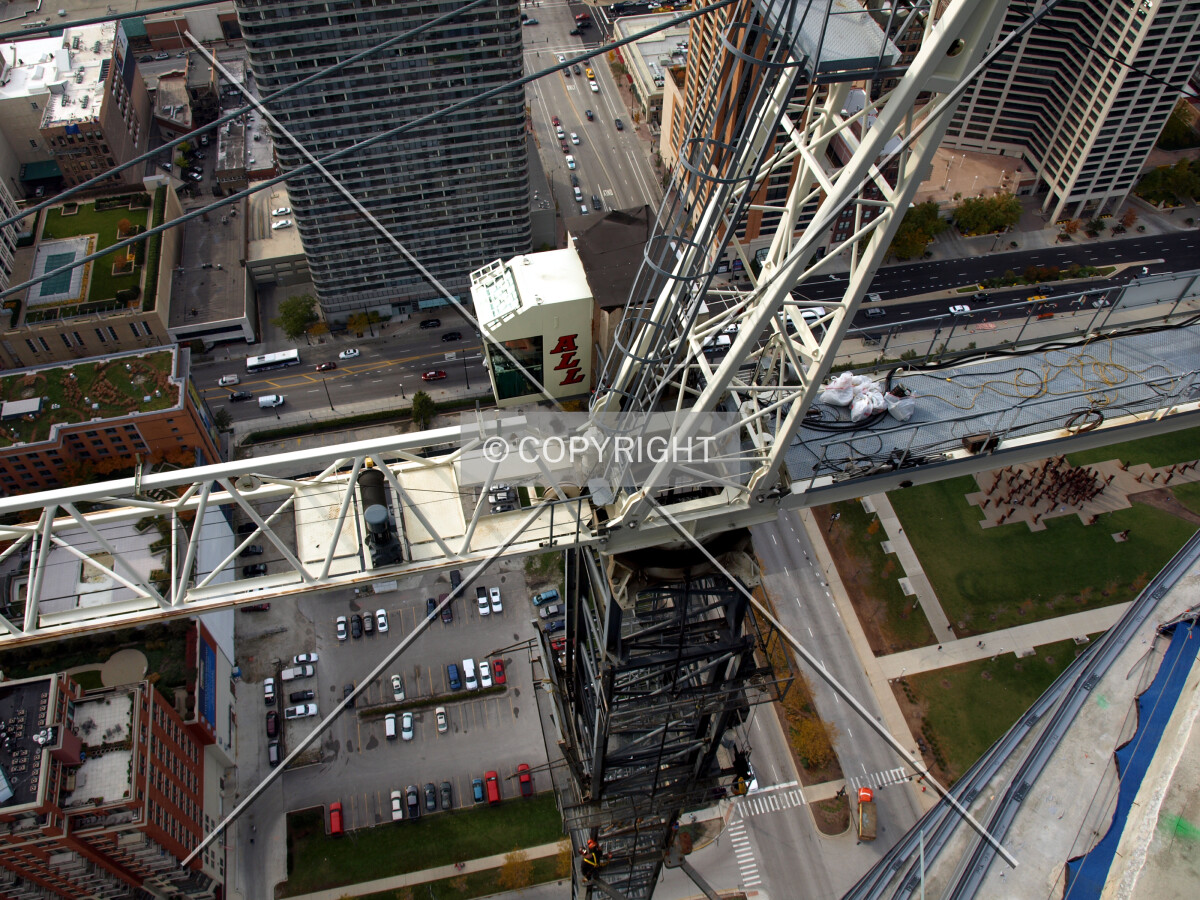 View of tower crane from 54th floor