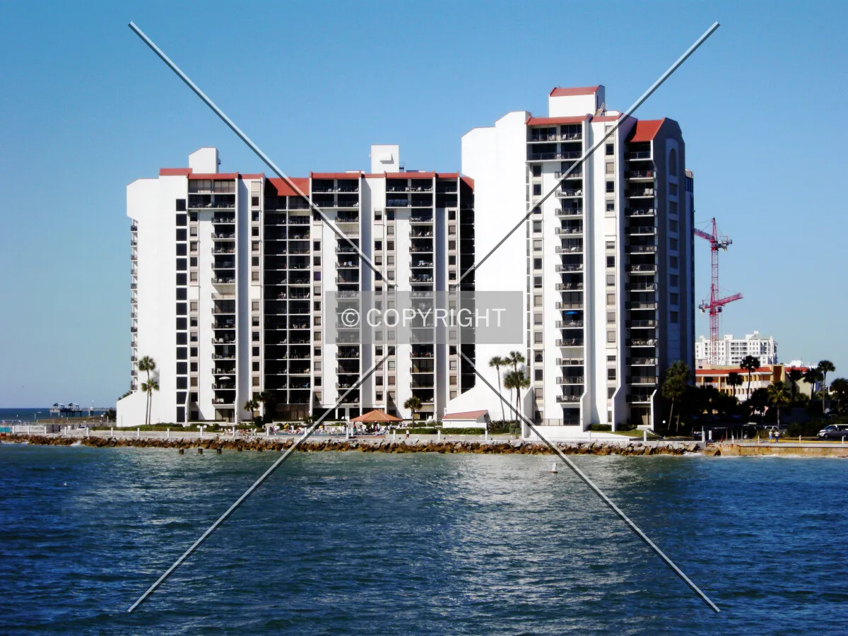 View from the southeast on the water