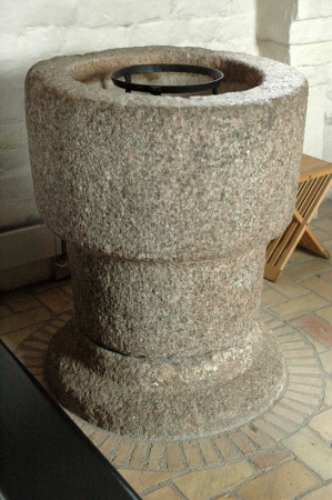Granite baptismal font