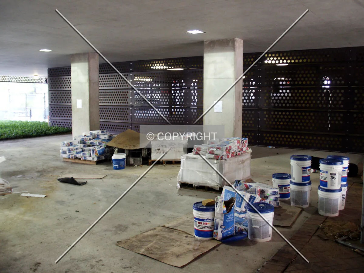 Buckets under the garage