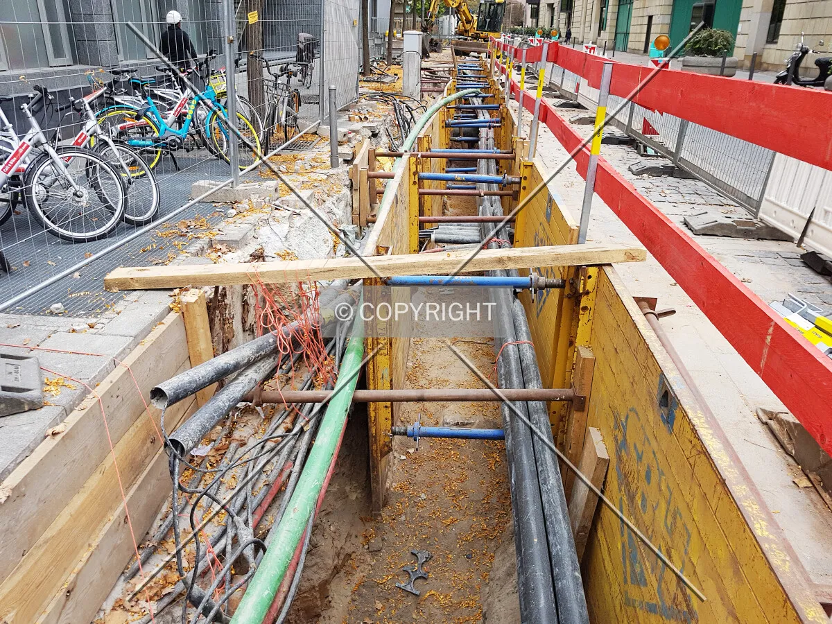 Construction work at utilities at pipes