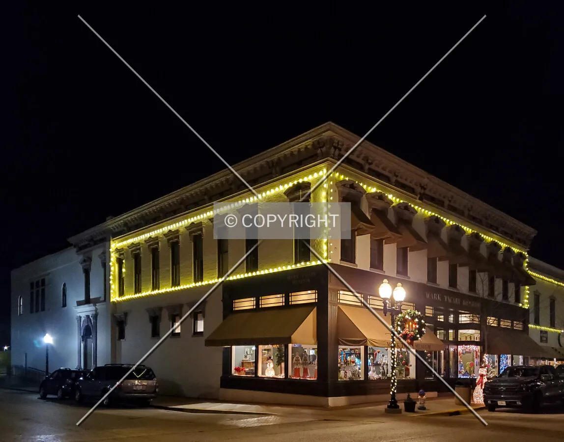 Northwest view at night; December 19, 2020