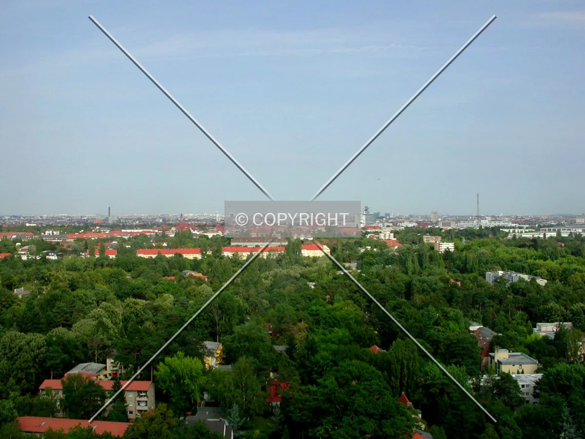 City view from the roof of the building