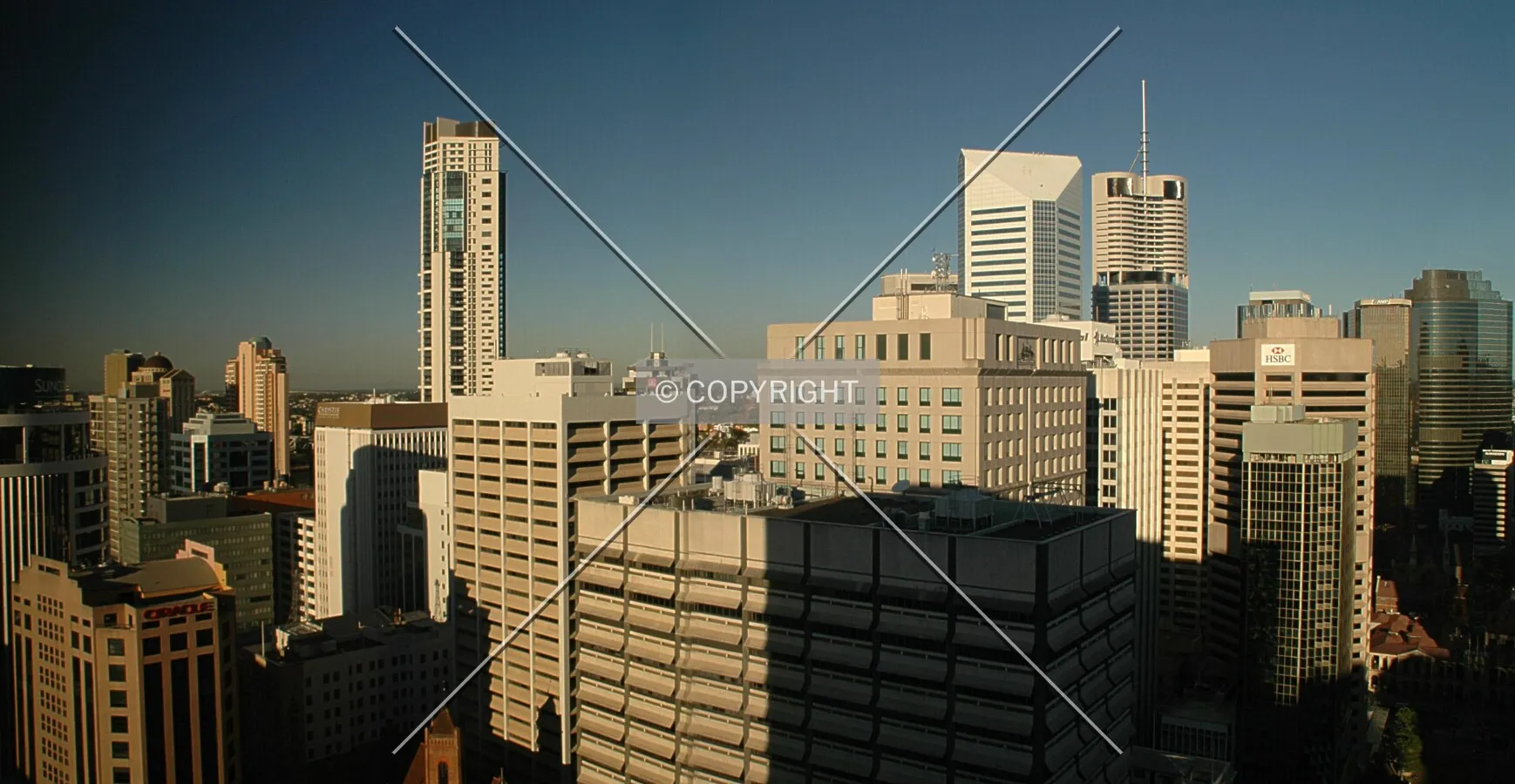 Elevated view to the southeast