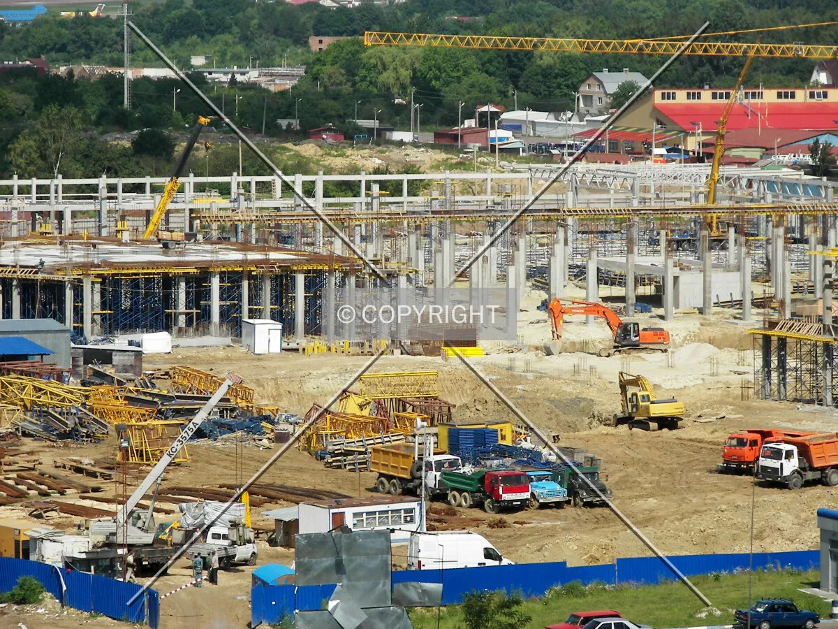 Elevated view from the east