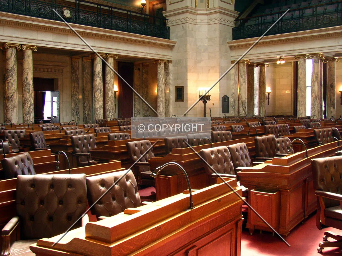 Looking northwest across the Assembly Chambers