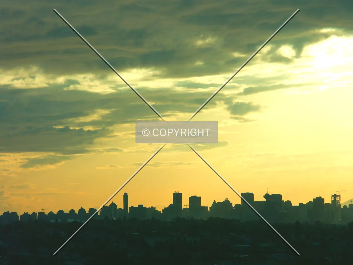Sun over city