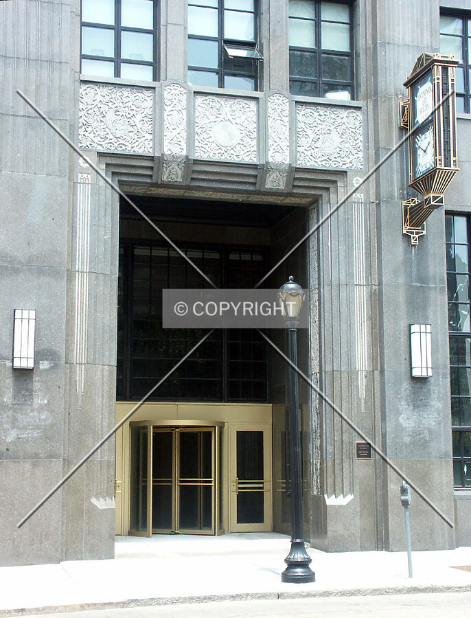 Detail of entrance at south facade