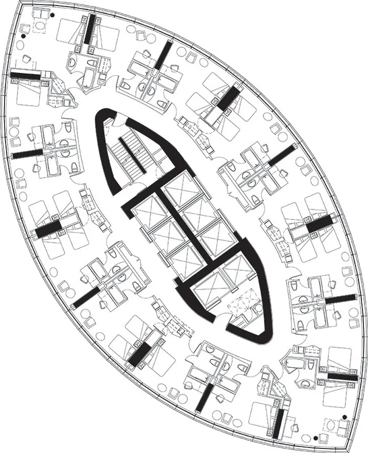 Typical floor plan (hotel)