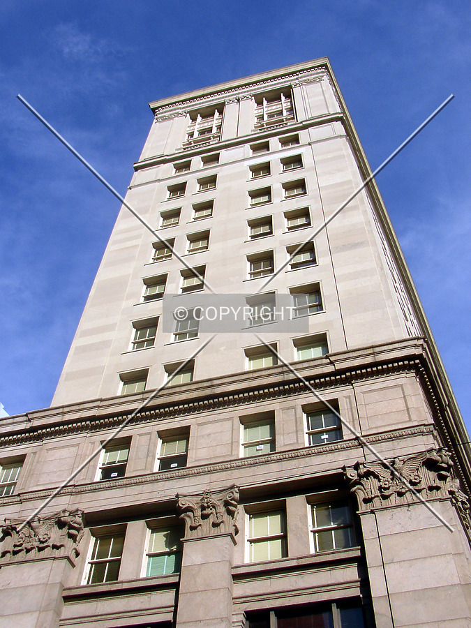 Looking up the western façade from St. Charles Avenue below
