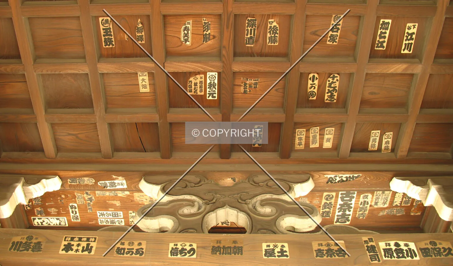 The ceiling of the Sanmon Gate